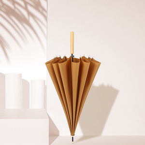 Lotuse bền OEM 16 xương sườn tùy chỉnh Ô Golf gỗ thẳng xử lý Hướng dẫn sử dụng ô thẳng - Product Image 3