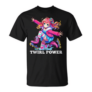 Camiseta sin mangas con estampado de figura de chica anime para deportes de invierno, ropa promocional Twirl Power - Product Image 2