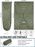 Couverture de camping à capuche Detour, isolation Sorona Thinsulate, imperméable, poncho portable 3-en-1 pour l'hiver, couette ultralégère pour l'extérieur