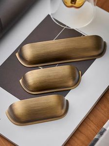热销实心古董黄铜厨房拉手青铜橱柜拉手贝壳拉手 - Product Image 6