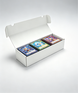 Caja de almacenamiento blanca extra grande con tapa abatible, rectangular, <span class=keywords><strong>r</strong></span>ígida, para tarjetas coleccionables TCG, distribuidor mayorista. - Product Image 1
