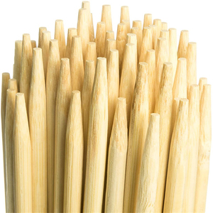 Estick Tongkat Panggang Marshmallow Bambu Panjang 36 Inci Tusuk Sate 6Mm Api Unggun Cokelat untuk Bbq