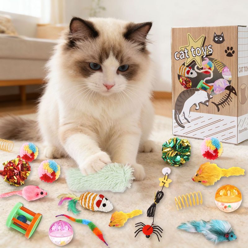 Colorful Feathers Starry Sky Ball Cat