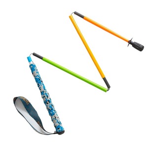 Bastones de Senderismo Plegables de 4 Secciones de Fibra de Carbono Ultraligeros, Bastones de Caminata Ligeros para Exteriores, Coloridos Amarillo Naranja Verde con Punta Metálica - Product Image 1