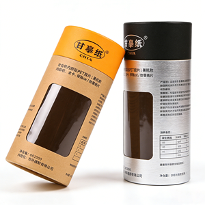 Boîte cylindrique en papier kraft premium avec fenêtre de présentation, personnalisable, pour emballage de cosmétiques et de parfums - Product Image 2