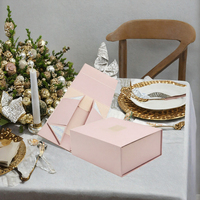 Boîte cadeau rose personnalisée, boîte rigide en papier pour envoi postal, boîte d'emballage avec dorure à chaud pour les fêtes et la vente au détail