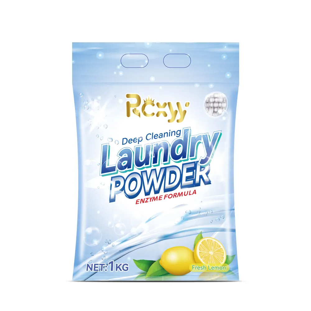 1KG Lemon Fragrance Deep Removal Stains No Harm Hand Washing Powder For Clothes