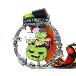 Médailles en métal 3D sur le thème des zombies pour course forestière, course à cheval et marathon sportif, fabriquées à Shenzhen - Product Image 5
