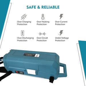 Sac à dos d'alimentation portable, <span class=keywords><strong>batterie</strong></span> externe pour outils Makita, Dewalt, <span class=keywords><strong>Bosch</strong></span> 14,4-20V, <span class=keywords><strong>support</strong></span> pour 4 batteries Li-ion - Product Image 4
