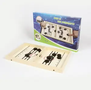 2022 Rápido Sling Puck Desktop Wood Board Batalha Hóquei Saltando Xadrez Slingshot pebolim vencedor jogo Foosball tabela