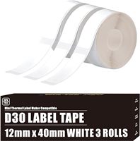 Ruban adhésif thermique D30 pour usage agricole (maïs) 12x40mm (0,47x1,57") 3 rouleaux - Sans BPA, résistant à l'eau et à l'huile, résistant à l'abrasion