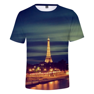 Personalizzato Souvenir Francese di <span class=keywords><strong>Parigi</strong></span> 100% Poliestere Completo 3D di Sublimazione di Stampa in Bianco <span class=keywords><strong>T</strong></span>-Shirt Girocollo Bianca Mens - Product Image 4