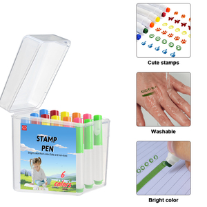 KHY Student-Grade <strong>Watercolour</strong> Dot Magic Stamp Marker <strong>Pen</strong> Washable 6 Colors Erasable Art Markers Set - Product Image 5