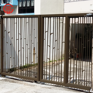 <span class=keywords><strong>Portail</strong></span> <span class=keywords><strong>coulissant</strong></span> automatique moderne en aluminium à <span class=keywords><strong>motif</strong></span> bambou pour allée – Conception de portails en aluminium - Product Image 3