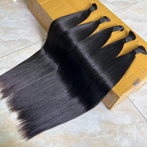 12a Không Có Sợi Ngang Bán Buôn Chưa Qua Chế Biến Thô Ấn Độ Phần Mở Rộng Tóc Người Các Nhà Cung Cấp Trinh Nữ Xương Thẳng Số Lượng Lớn Tóc Con Người Cho Bện - Product Image 4