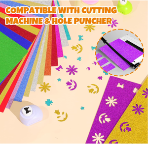 Cartulina con purpurina GSM 250, 40 hojas, 20 colores, resina de un solo lado recubierta para manualidades, proyectos de bricolaje, tapa de graduación para <span class=keywords><strong>Cricut</strong></span> - Product Image 5