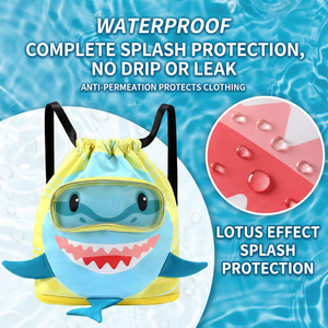 Bolsa de Natación Impermeable para Niños, de Gran Capacidad, con Separación para Ropa Seca y Mojada, con Cordón, Diseño de Tiburón - Product Image 6