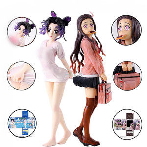 2 Estilos de Figura de Anime Demon Slayer, Uniforme de Kochou <span class=keywords><strong>Shinobu</strong></span>, Figura de Acción de PVC de <span class=keywords><strong>Nezuko</strong></span> Kamado, Figura de Kimetsu No Yaiba, Modelo de Muñeca T - Product Image 1