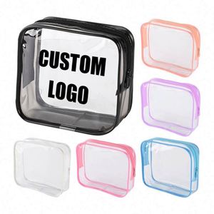 Hot Sale Portable <b>Transparent</b> Pvc Cosmetic Travel Toiletry Unisex Storage <b>Bag</b> With Custom Logo - Product Image 1