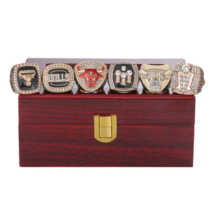 Vente chaude Los Angeles <span class=keywords><strong>Bulls</strong></span> champion Bague Ensemble 6pcs Haute Qualité Alliage Hommes Sport Bijoux Souvenirs - Product Image 1