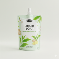 Pochette souple personnalisée avec bec verseur pour savon liquide, 100 ml, 200 ml, en plastique, pour recharge