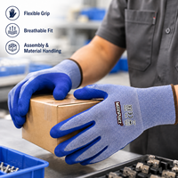 Gants de travail de sécurité MaxiPact en polyester et élasthanne 13 jauges, enduits de nitrile sablé, avec poignet tricoté, flexibles, durables et respirants