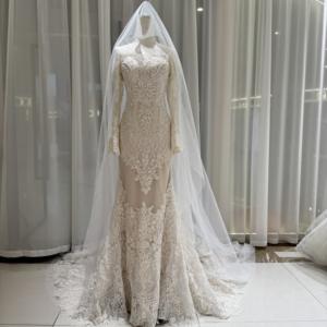 Robe de mariée sirène vintage Jancember OY029 en dentelle, coupe trompette, pour <span class=keywords><strong>mariage</strong></span> romantique sur la plage - Product Image 1