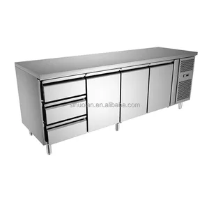 Konter Freezer dengan Laci Stainless Steel Freezer Peralatan Dapur Kulkas Penggunaan Komersial