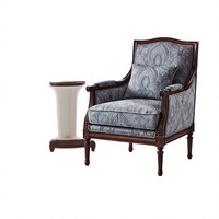 Fauteuil de loisirs individuel en tissu, style américain, modèle Tiger, en bois massif, vintage, pour chambre à coucher, petit format familial, au design unique