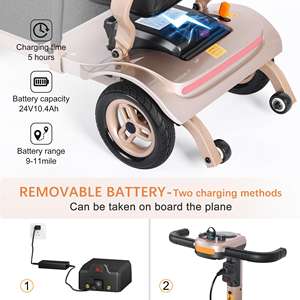 TopMate <span class=keywords><strong>ES40</strong></span> Patinete de movilidad de 3 ruedas plateado negro para adultos Faros LED plegables ligeros Aprobado por la aerolínea Plegable - Product Image 3