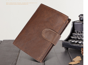 Hakiki deri çılgın at kahverengi ince Bifold RFID blok kimlik pencere 10 kartları erkekler hava etiketi cüzdan - Product Image 4