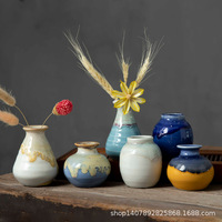 Mini vase à fleurs créatif en céramique, fleurs séchées, accessoire de photographie, décoration artistique, moderne, minimaliste, chambre à coucher, peint à la main