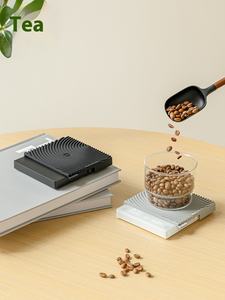 टाइमर मिनी स्मार्ट कॉफी इलेक्ट्रॉनिक स्केल काले दर्पण मिनी, एब्स प्लास्टिक वजन वाली इटैलियन कॉफी प्रवाह दर - Product Image 3