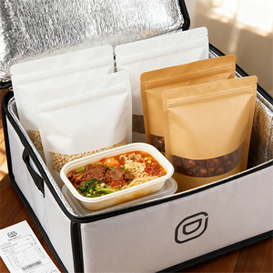 Niêm Phong để khóa hương vị chống ẩm và chống vết bẩn bền Logo tùy chỉnh màu nâu Túi giấy Kraft dây kéo với cửa sổ trong suốt - Product Image 3