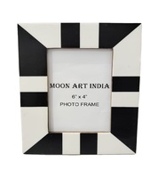 Cadre photo 6x4 fait main style vintage en résine incrustée, peint à la main, motif croix, artisanat indien, idéal pour offrir - Vente en gros