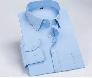 Custom High-quality Designer Formal shirts Long Sleeve Anti-wrinkle White Loose Large Size Dress Shirt For Men