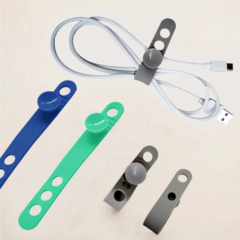 2022 nuovo Design Sucker Cable Cord Organizer Ties Portable 13 cm lunghezza regolabile gestione dell'organizzatore dei cavi