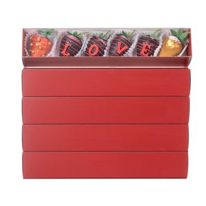 Boîtes en carton kraft rouge haut <span class=keywords><strong>de</strong></span> gamme <span class=keywords><strong>de</strong></span> qualité supérieure avec gaine en plastique pour emballage <span class=keywords><strong>de</strong></span> dessert au <span class=keywords><strong>chocolat</strong></span> pour biscuits - Product Image 5
