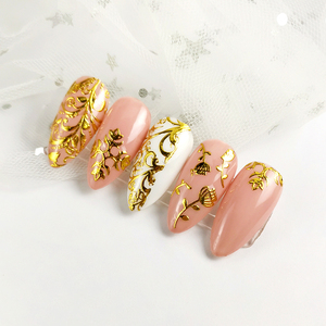 Five & Ten GMPC/Sedex/ISO/EUDR Supply 3D Métallique Couleur Nail Art Autocollant Petite Taille 52*63mm DIY En Plastique Gloden Nail Decal - Product Image 4