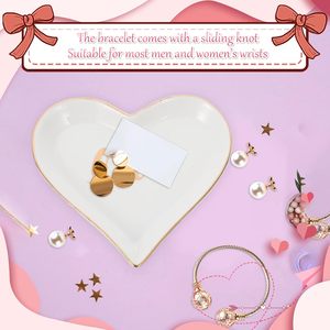 طبق بحلقة عليها قلب بشعار مصمم خصيصًا، درج حامل مجوهرات من السيراميك، هدية - Product Image 6