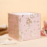 LUCIA Art Paper Flower Bucket Square Bouquet Arrangement Box for Valentine's Day Gift Packaging Box FB0129