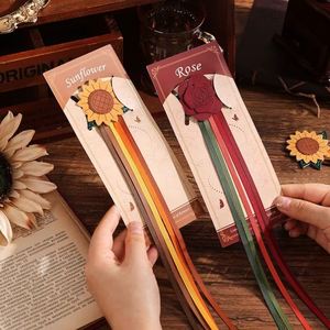 Flower Ribbon <b>Bookmark</b> 5 Strings Floral Book Bands Page Markers for Journals Notebooks Lovely Accessories <b>Gifts</b> for Book Lovers - Product Image 1