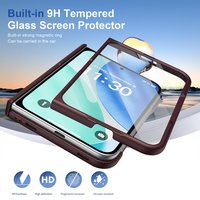 Étui magnétique ultra-fin avec protection à 360 degrés pour iPhone Duo 18 Fold, coque antichoc mate avec protection d'écran en verre transparent