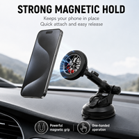 Support de téléphone magnétique en alliage d'aluminium durable pour voiture, ornement de volant de course, support extensible multi-angle stable à 360 degrés