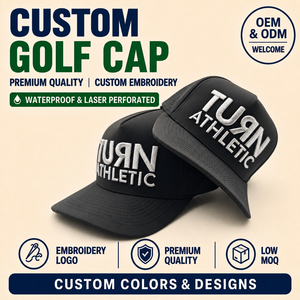 High Quality 5 Panel Solid Color Waterproof Golf <b>Cap</b> Custom Embroidery Logo Low MOQ OEM Laser Perforated <b>Quick</b> <b>Dry</b> Top - Product Image 1