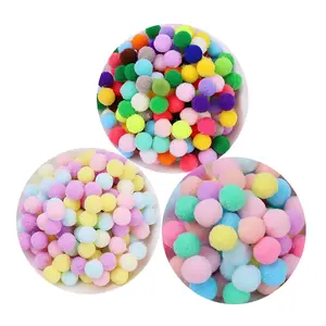 Pom Pom lembut lembut Pompom bola mewah 8/10/15/20/25/30mm DIY kerajinan Pompones mainan anak-anak buatan tangan DIY perlengkapan kerajinan jahit