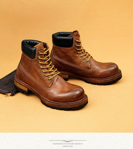 Botas de Piel Genuina Originales 2025 para Hombre, con Cordones, Lavables, Hechas a Mano con Tecnología Goodyear, Antideslizantes, Modelo Amekaki - Product Image 1