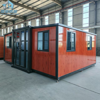 Bâtiment de bureau conteneurisé extensible de 20 pieds, espace de vie préfabriqué pour bureau de terrain, villa, dortoir, unité de camp temporaire à distance