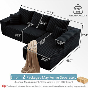Sofá Seccional de Espuma Comprimida, Sofá Moderno Empacado al Vacío para Sala de Estar, Sofá Modular de Espuma de Esponja Comprimida - Product Image 3