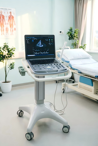 MEDENプレミアム医療用ECGモニターカート（超音波スタンド付き）、多機能医療機器コンピュータートロリー - Product Image 1